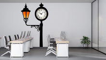Load image into Gallery viewer, Vintage Clock Wall Decal, Street Lamp Sticker, Retro Wall Art, Living Room Decor, Classic Wall Mural, 123gm