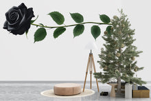 Load image into Gallery viewer, Black Rose Wall Decal, Gothic Flower Sticker, Floral Wall Art, Dark Botanical Decor, Modern Rose Mural, 130gm