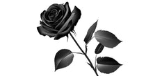 Load image into Gallery viewer, Black Rose Wall Decal, Gothic Rose Sticker, Dark Floral Wall Art, Bedroom Decor, Modern Botanical Mural, 131gm