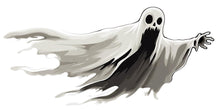 Load image into Gallery viewer, Flying Ghost Wall Decal, Halloween Wall Sticker, Spooky Kids Room Decor, Gothic Wall Art, Horror Mural, 134gm