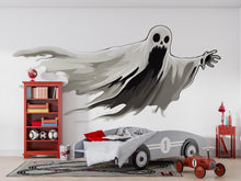 Load image into Gallery viewer, Flying Ghost Wall Decal, Halloween Wall Sticker, Spooky Kids Room Decor, Gothic Wall Art, Horror Mural, 134gm