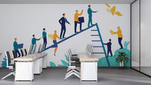 Load image into Gallery viewer, Teamwork Office Wall Decal, Business Growth Sticker, Corporate Wall Art, Leadership Mural, Motivational Office Decor, 135gm