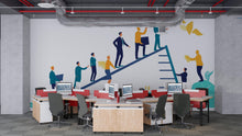 Load image into Gallery viewer, Teamwork Office Wall Decal, Business Growth Sticker, Corporate Wall Art, Leadership Mural, Motivational Office Decor, 135gm