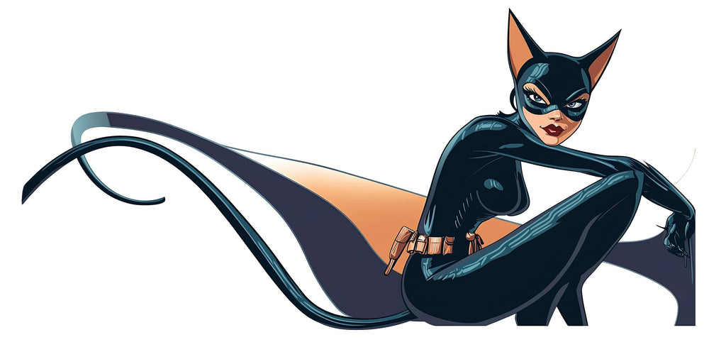 Cat Woman Wall Decal, Superhero Wall Sticker, Comic Wall Art, Girls Room Decor, Modern Hero Mural, 138gm