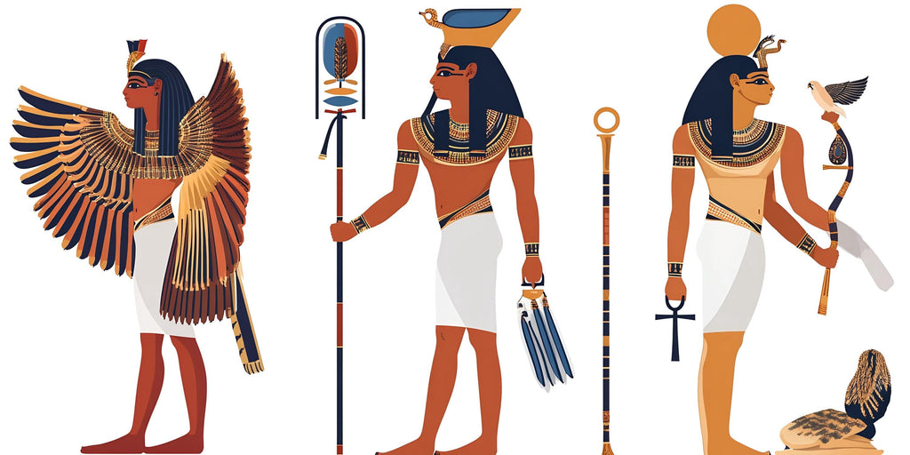 Egyptian Wall Decal, Ancient Egypt Sticker, Pharaoh Wall Art, Goddess Wall Decor, Boho Living Room Mural, 141gm