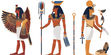 Load image into Gallery viewer, Egyptian Wall Decal, Ancient Egypt Sticker, Pharaoh Wall Art, Goddess Wall Decor, Boho Living Room Mural, 141gm