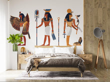 Load image into Gallery viewer, Egyptian Wall Decal, Ancient Egypt Sticker, Pharaoh Wall Art, Goddess Wall Decor, Boho Living Room Mural, 141gm