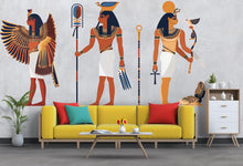 Load image into Gallery viewer, Egyptian Wall Decal, Ancient Egypt Sticker, Pharaoh Wall Art, Goddess Wall Decor, Boho Living Room Mural, 141gm
