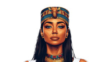 Load image into Gallery viewer, Egyptian Queen Wall Decal, Cleopatra Wall Sticker, Ancient Egypt Wall Art, Bedroom Decor, Goddess Portrait Mural, 142gm