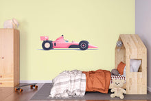 Load image into Gallery viewer, Kids Race Car Wallpaper Cute Pink Racing Car Wall Decal Boys Room Car Mural Nursery Racing Theme Peel And Stick Wallpaper Kids Room Decor