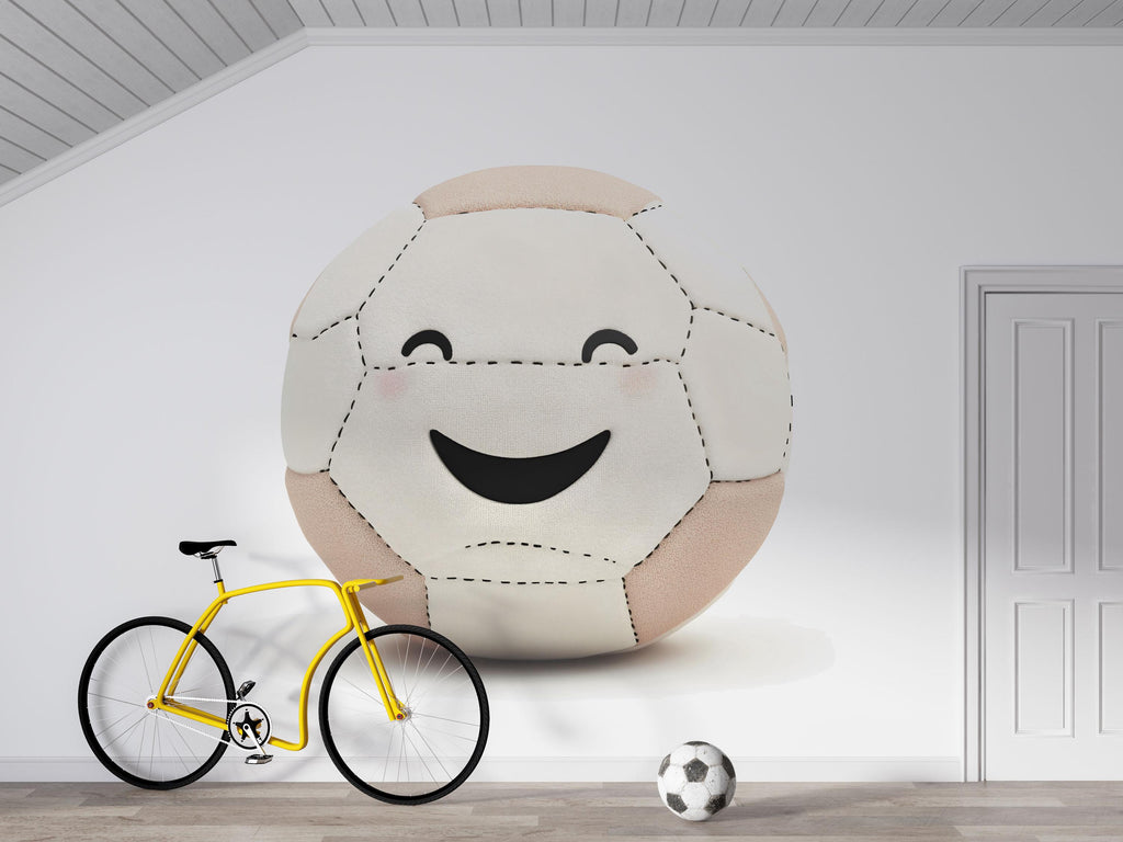 Cute Soccer Ball Wallpaper Kids Soccer Room Wall Decal Football Nursery Wall Mural Peel And Stick Wallpaper Boys Sports Bedroom Decor