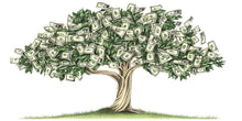 Load image into Gallery viewer, Money Tree Wall Decal, Dollar Bill Tree Sticker, Wealth Wall Art, Office Wall Decor, Business Wall Mural, Success Decor, 175gm