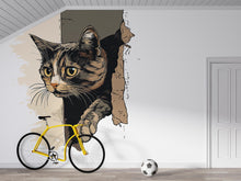 Load image into Gallery viewer, Peeking Cat Wall Decal, Cat Wall Sticker, Cute Kitty Wall Art, Kids Room Decor, Nursery Wall Mural, Pet Lover Gift, 185gm