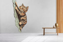 Load image into Gallery viewer, Climbing Cat Wall Decal, Cute Kitty Wall Sticker, Cat Lover Wall Art, Kids Room Decor, Nursery Wall Mural, Pet Decor, 187gm