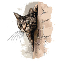 Load image into Gallery viewer, Peeking Cat Wall Decal, Cat Wall Sticker, Cute Kitty Wall Art, Bedroom Decor, Nursery Wall Mural, Pet Lover Gift, 190gm