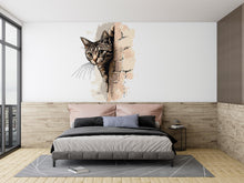 Load image into Gallery viewer, Peeking Cat Wall Decal, Cat Wall Sticker, Cute Kitty Wall Art, Bedroom Decor, Nursery Wall Mural, Pet Lover Gift, 190gm