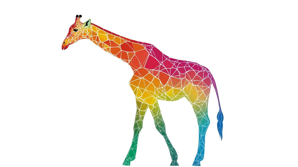Geometric Giraffe Wall Decal, Colorful Giraffe Sticker, Safari Nursery Wall Art, Kids Room Animal Decor, Jungle Wall Mural, 194gm