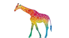 Load image into Gallery viewer, Geometric Giraffe Wall Decal, Colorful Giraffe Sticker, Safari Nursery Wall Art, Kids Room Animal Decor, Jungle Wall Mural, 194gm