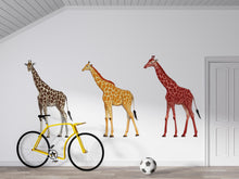 Load image into Gallery viewer, Giraffe Wall Decal Set, Safari Animal Wall Stickers, Kids Room Wall Art, Nursery Animal Decor, Jungle Wall Mural, Giraffe Decor, 195gm