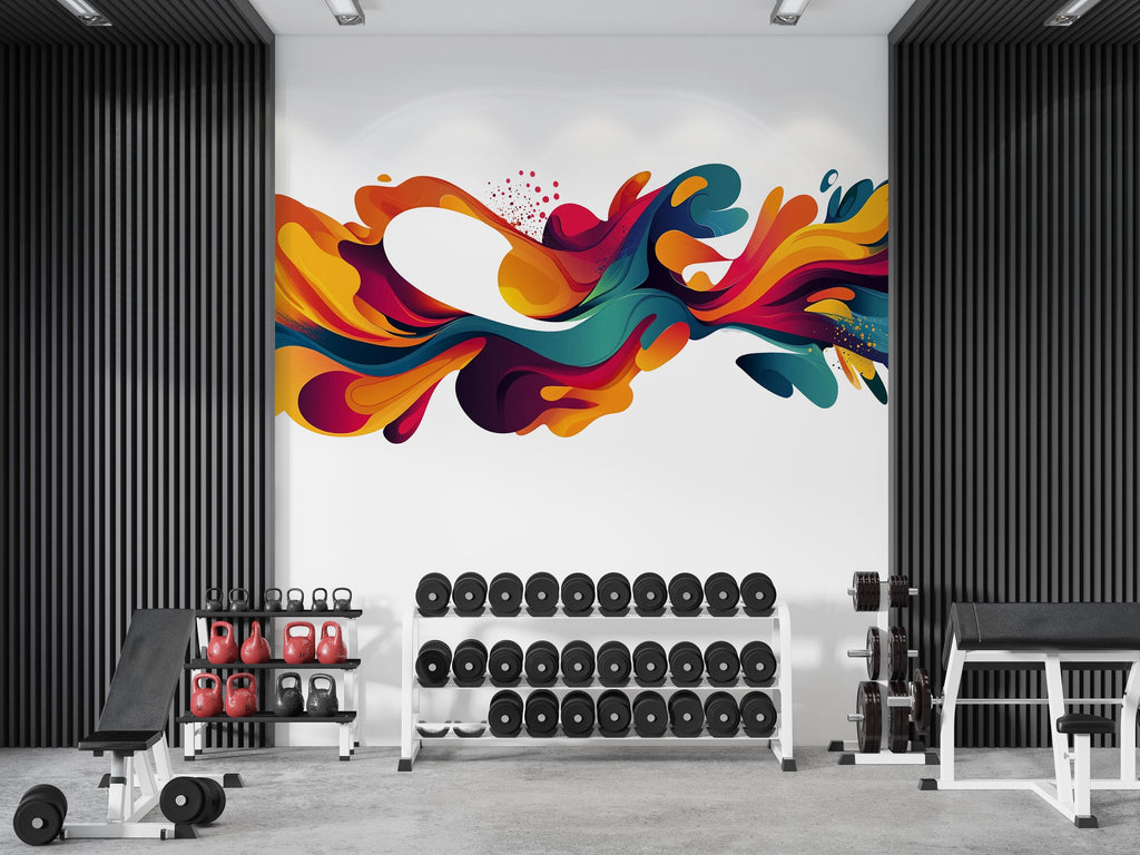 Abstract Wall Decal Colorful Modern Wall Sticker Large Removable Mural Art for Living Room Bedroom Office Decor, 052gm