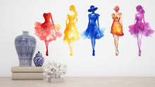 Load image into Gallery viewer, Fashion Wall Decal Colorful Women Silhouette Wall Sticker Modern Boutique Beauty Salon Decor Removable Art, 053gm