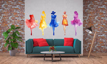 Load image into Gallery viewer, Fashion Wall Decal Colorful Women Silhouette Wall Sticker Modern Boutique Beauty Salon Decor Removable Art, 053gm