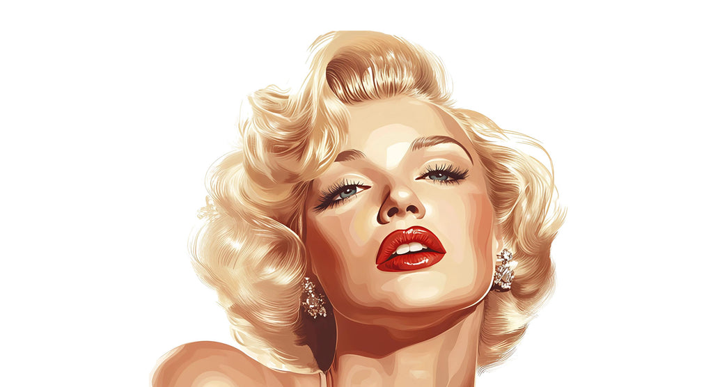 Glam Woman Wall Decal Vintage Hollywood Style Portrait Wall Sticker Retro Bedroom Beauty Salon Removable Art, 055gm
