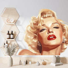 Load image into Gallery viewer, Glam Woman Wall Decal Vintage Hollywood Style Portrait Wall Sticker Retro Bedroom Beauty Salon Removable Art, 055gm