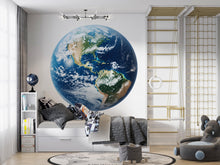 Load image into Gallery viewer, Earth Wall Decal Large World Globe Wall Sticker 3D Planet Mural Space Nursery Classroom Removable Wall Art, 056gm