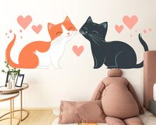 Load image into Gallery viewer, Cute Cat Wall Decal Love Cats Wall Sticker Nursery Kids Room Removable Animal Mural Decor, 061gm