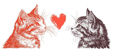 Load image into Gallery viewer, Cat Love Wall Decal Modern Cat Wall Sticker Romantic Bedroom Decor Removable Animal Art, 063gm