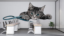 Load image into Gallery viewer, Tabby Cat Wall Decal Cute Kitten Wall Sticker Pet Grooming Salon Decor Kids Room Removable Animal Mural, 072gm