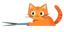 Load image into Gallery viewer, Orange Cat Wall Decal Cute Cartoon Kitten Wall Sticker Kids Room Nursery Animal Removable Mural, 073gm