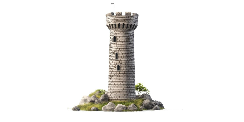 Castle Tower Wall Decal Medieval Stone Tower Wall Sticker Fantasy Nursery Removable Wall Mural Kids Room Decor, 080gm