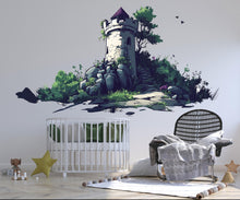 Load image into Gallery viewer, Fantasy Castle Tower Wall Decal Fairytale Nursery Wall Sticker Medieval Mural Removable Kids Room Decor, 081gm