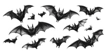 Load image into Gallery viewer, Flying Bats Wall Decal Gothic Halloween Wall Sticker Removable Bat Mural Dark Aesthetic Room Decor, 082gm