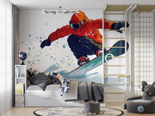 Load image into Gallery viewer, Snowboard Wall Decal Extreme Sports Wall Sticker Snowboarding Mural Boys Room Removable Teen Bedroom Decor, 084gm