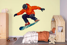 Load image into Gallery viewer, Snowboarder Wall Decal Boys Room Sports Wall Sticker Extreme Winter Mural Removable Teen Bedroom Decor, 085gm