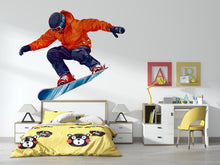 Load image into Gallery viewer, Snowboarder Wall Decal Boys Room Sports Wall Sticker Extreme Winter Mural Removable Teen Bedroom Decor, 085gm