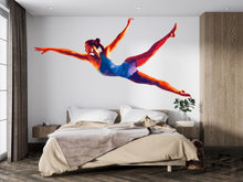 Load image into Gallery viewer, Colorful Gymnast Wall Decal Modern Ballet Dancer Wall Sticker Girls Bedroom Dance Studio Removable Decor, 087gm