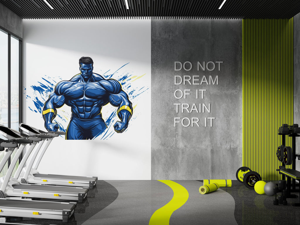 Bodybuilder Wall Decal Gym Wall Sticker Motivational Fitness Wall Art Removable Home Gym Decor, 089gm