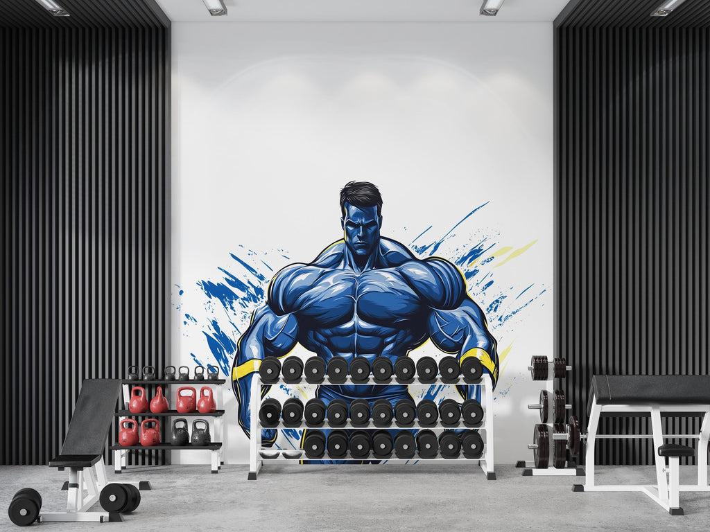 Bodybuilder Wall Decal Gym Wall Sticker Motivational Fitness Wall Art Removable Home Gym Decor, 089gm