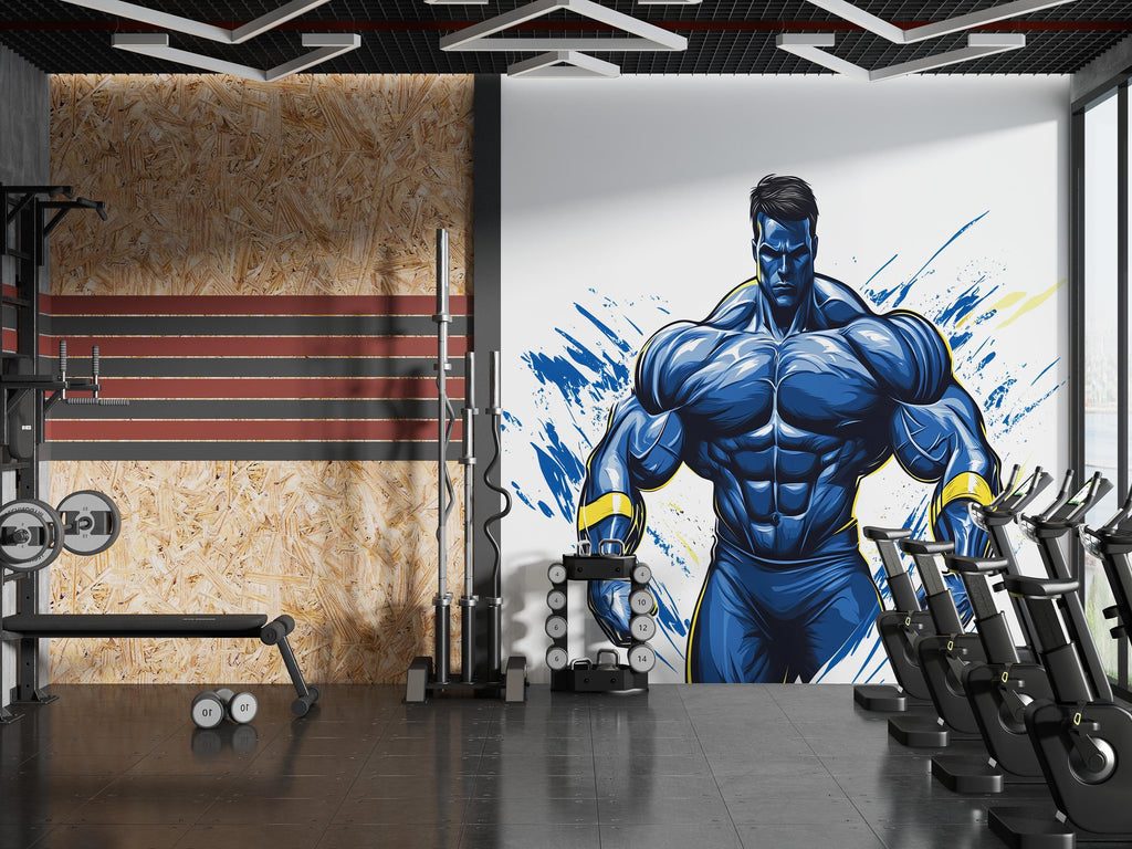 Bodybuilder Wall Decal Gym Wall Sticker Motivational Fitness Wall Art Removable Home Gym Decor, 089gm