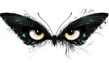 Load image into Gallery viewer, Dark Butterfly Eyes Wall Decal Gothic Abstract Wall Sticker Modern Living Room Removable Mural Art, 092gm