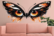 Load image into Gallery viewer, Orange Butterfly Eyes Wall Decal Abstract Gothic Wall Sticker Modern Living Room Removable Mural, 094gm