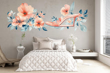 Load image into Gallery viewer, Floral High Heel Wall Decal Fashion Wall Sticker Pink Flower Shoe Mural Girl Room Decor, 100gm