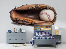 Load image into Gallery viewer, Baseball Glove Wallpaper Boys Baseball Room Wall Decal Sports Wall Mural Peel And Stick Wallpaper Kids Baseball Bedroom Decor Sports Room