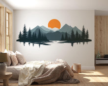Load image into Gallery viewer, Mountain Lake Wallpaper Sunset Wall Decal Nature Wall Mural Peel And Stick Wallpaper Living Room Bedroom Landscape Reflection Wall Decor