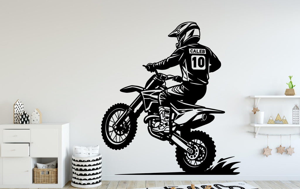 Motocross Wall Decal, Bike Wall sticker, Motocross wall art Kids room Decal