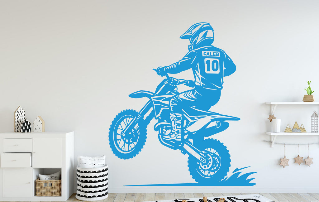 Motocross Wall Decal, Bike Wall sticker, Motocross wall art Kids room Decal